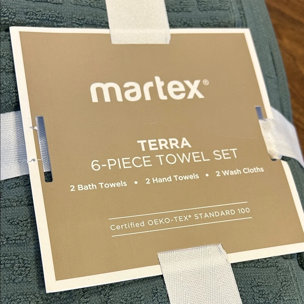 Martex Terra 6-Piece Bath Towel Set - Slate Green